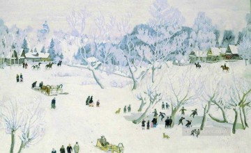landscape Painting - magic winter ligachevo 1912 Konstantin Yuon snow landscape